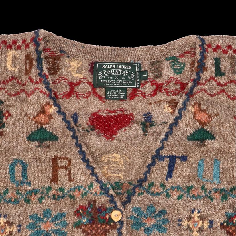 POLO　Country　Ralph　lauren/90＇s／ネイティブハンドニットベスト/ﾗﾙﾌ//ABランク/75