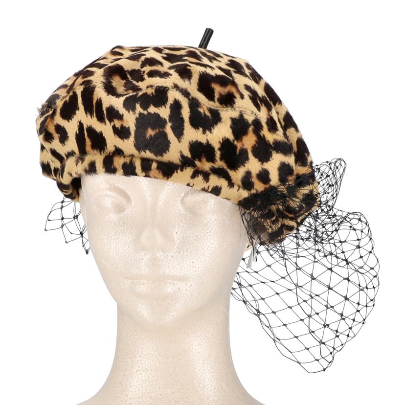 Dior／25 ディオール/◇Diorレオパードハンチングキャップ//ｻｲｽ****/Aランク/75