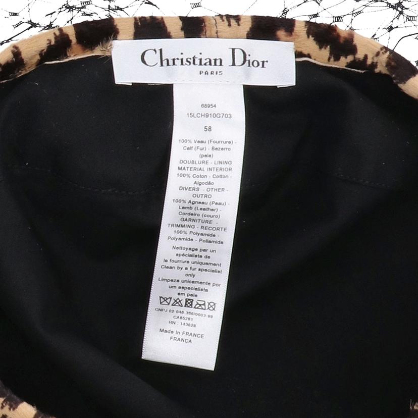 Dior／25 ディオール/◇Diorレオパードハンチングキャップ//ｻｲｽ****/Aランク/75