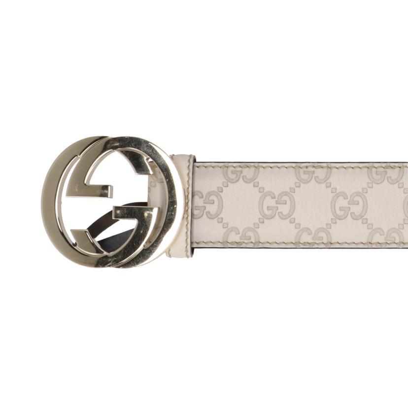 GUCCI グッチ/シマレザーGGバックルベルト/～90cm/114876.493949//90.**/ABランク/75