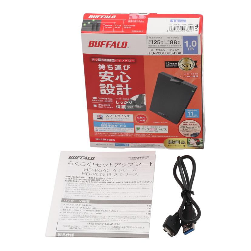 BUFFALO バッファロー /ポータブルHDD 1TB/HD-PCG1.0U3-BBA//40476450229687/ABランク/75