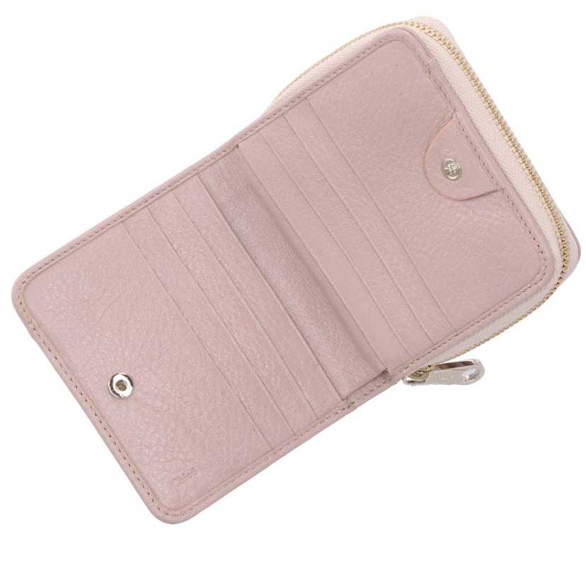 Chloe ｸﾛｴ/リボンモチーフ／レザー／2つ折り財布/3P0503-015//Bランク/78