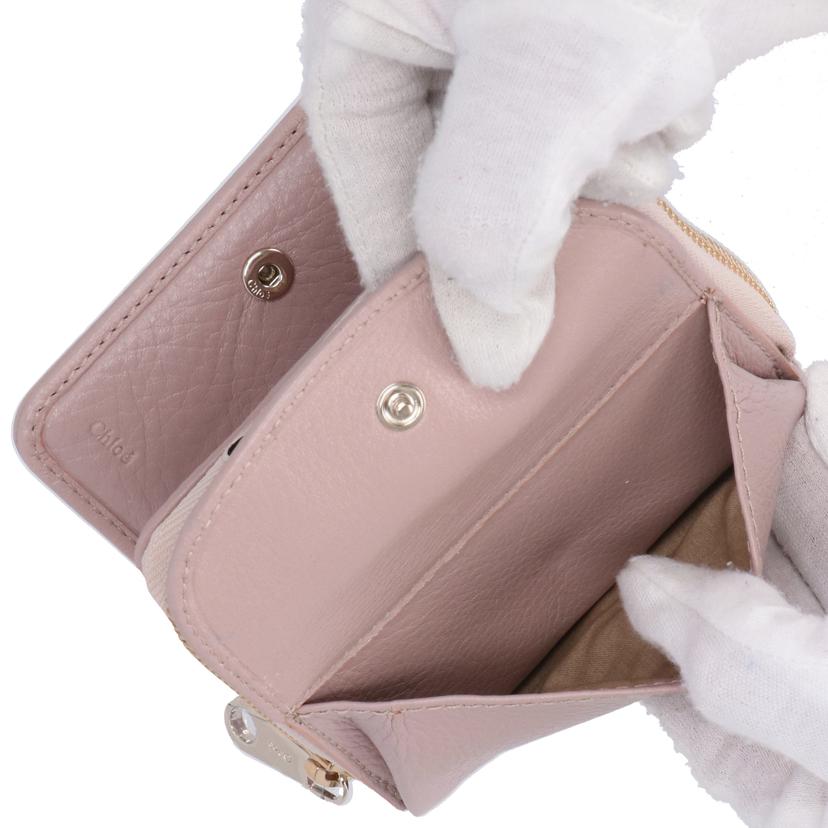 Chloe ｸﾛｴ/リボンモチーフ／レザー／2つ折り財布/3P0503-015//Bランク/78