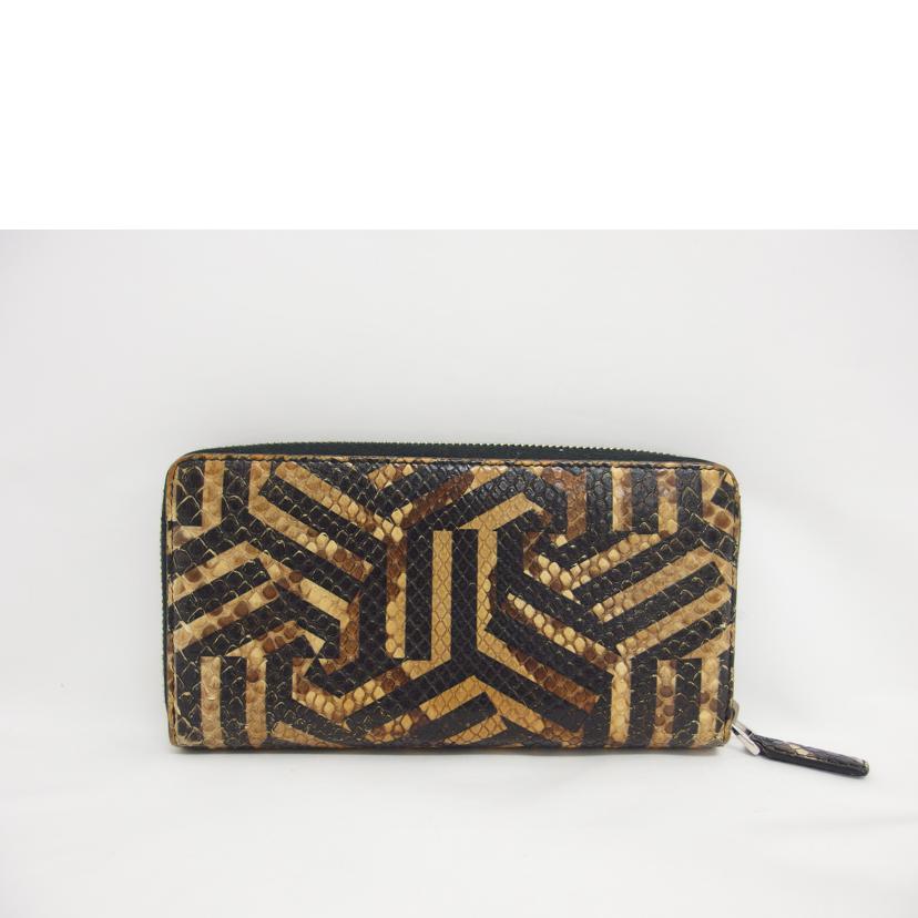 GUCCI グッチ/パイソン／ラウンドファスナー長財布/411766//041*/Bランク/04