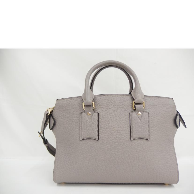 BURBERRY ﾊﾞｰﾊﾞﾘｰ/レザー2wayハンド／グレー//Bランク/82