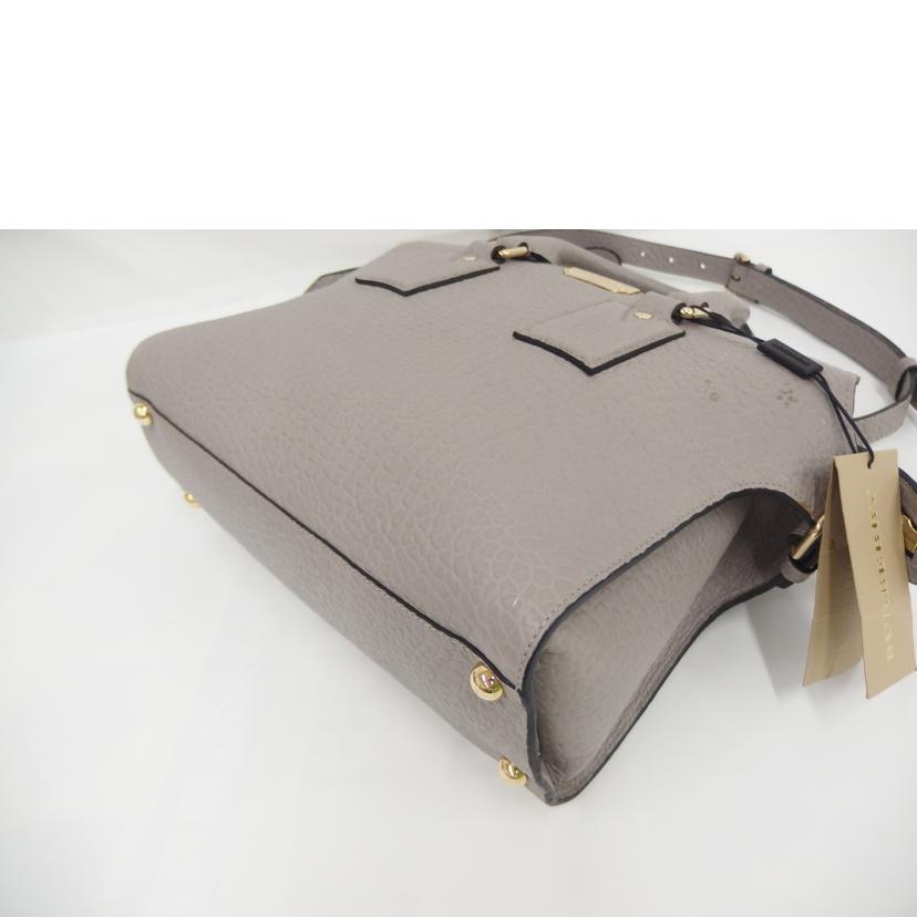 BURBERRY ﾊﾞｰﾊﾞﾘｰ/レザー2wayハンド／グレー//Bランク/82