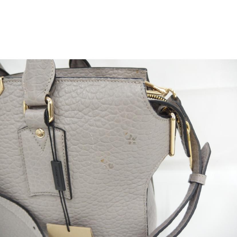 BURBERRY ﾊﾞｰﾊﾞﾘｰ/レザー2wayハンド／グレー//Bランク/82