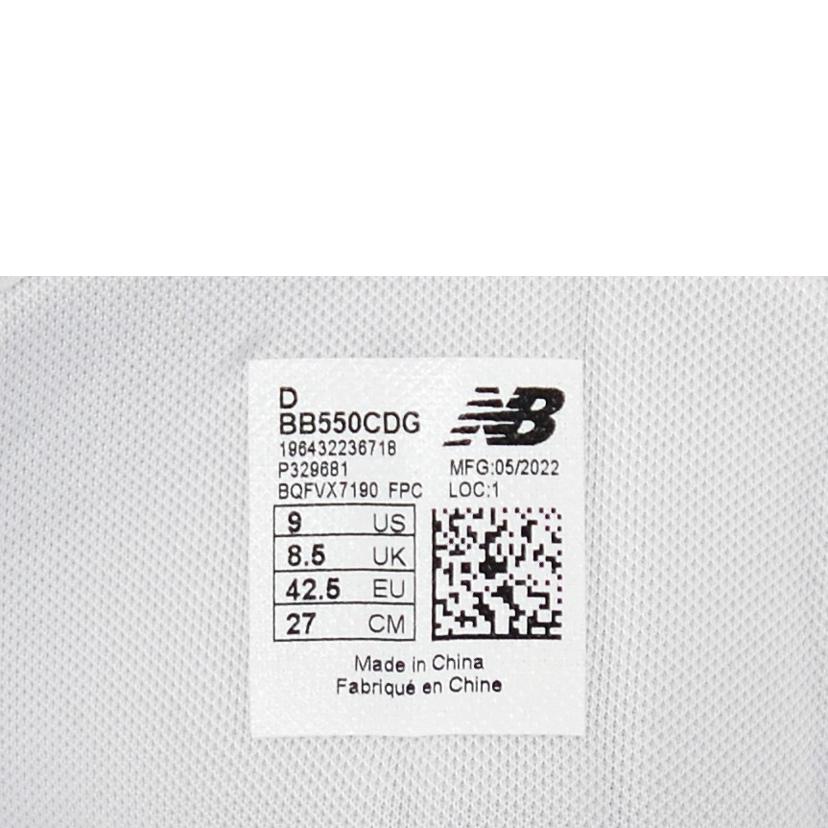 new　balance ニューバランス/コムデャルソン×BB550／ホワイト/BB550CDG//SAランク/75