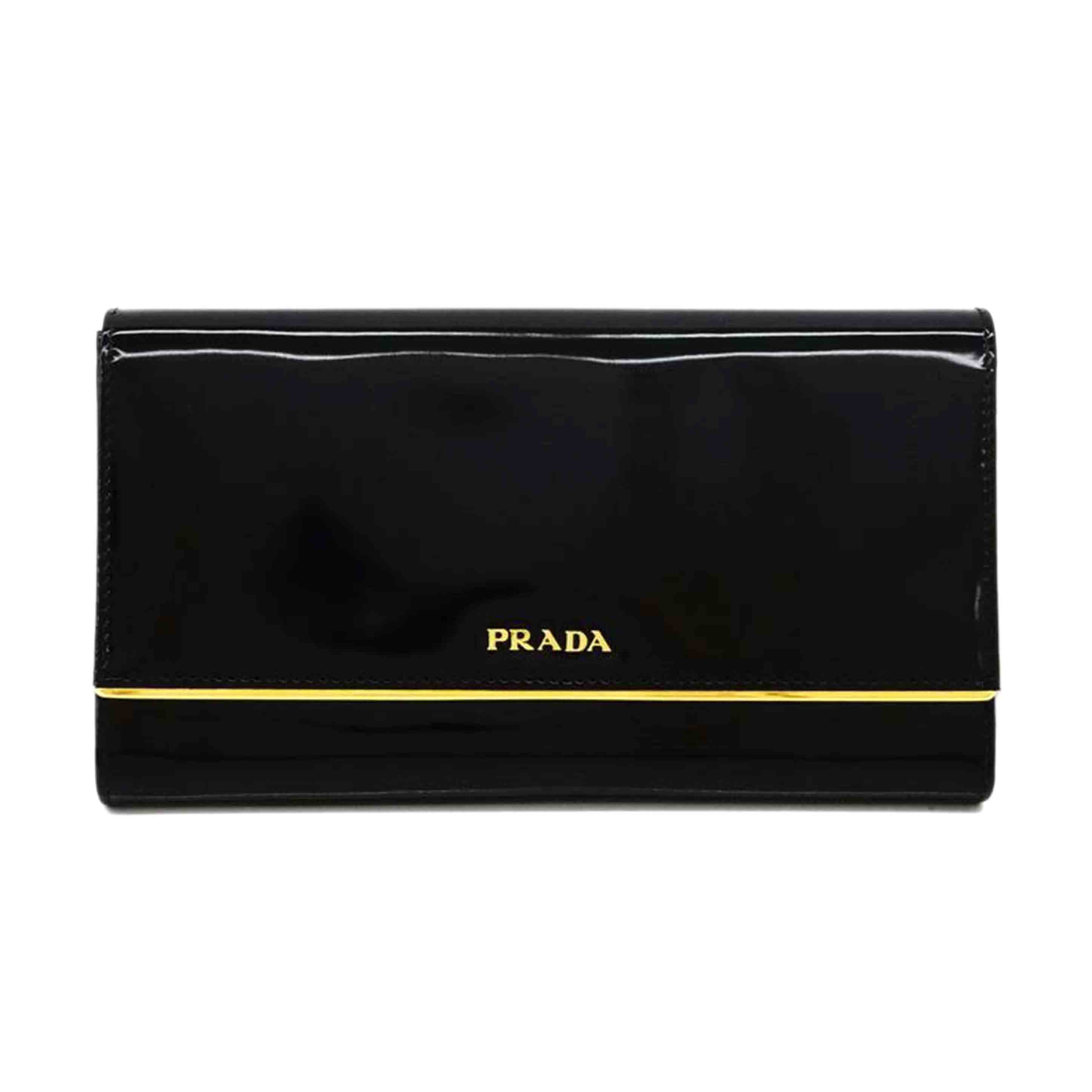 PRADA プラダ/エネメル／メタルコンパクトクラッチ／長財布/1M1311//Aランク/75