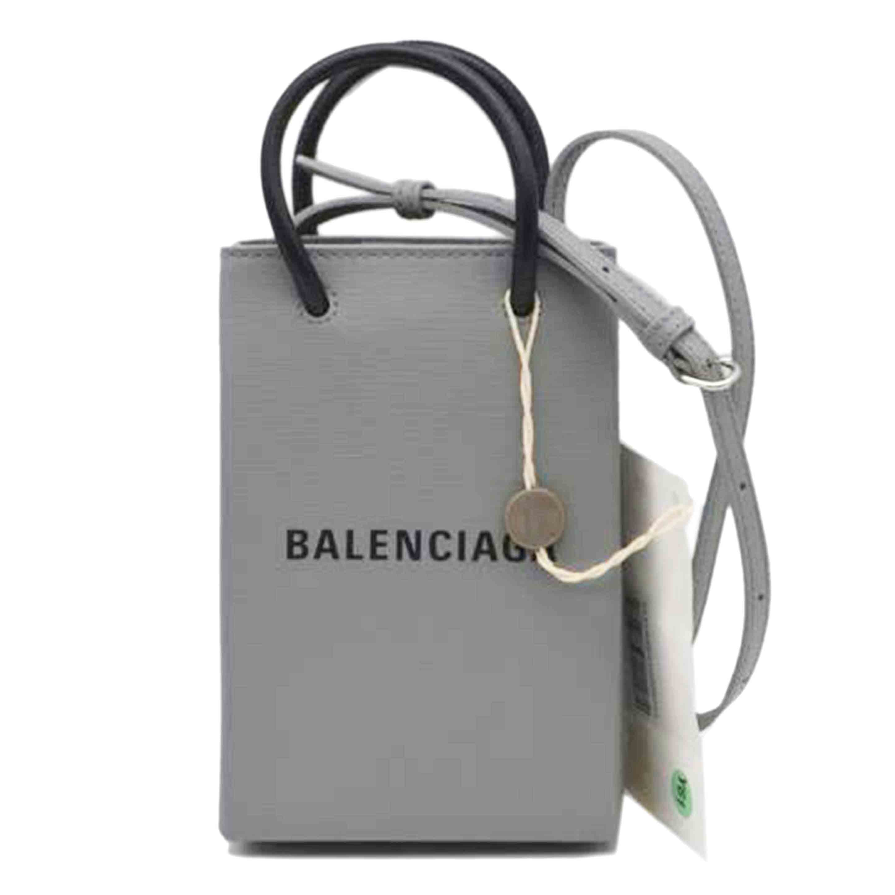 BALENCIAGA バレンシアガ/ショッピングフォンホルダー2wayレザーハンド/593826//116*********/Sランク/89