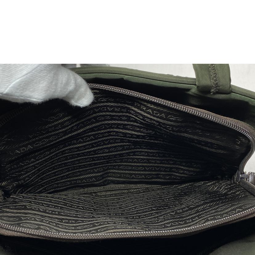 PRADA PRADA/テスートナイロン　ハンドバッグ　カーキ/B8497//BCランク/52