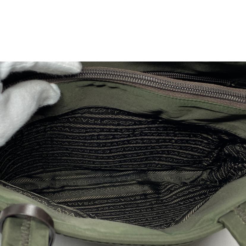 PRADA PRADA/テスートナイロン　ハンドバッグ　カーキ/B8497//BCランク/52