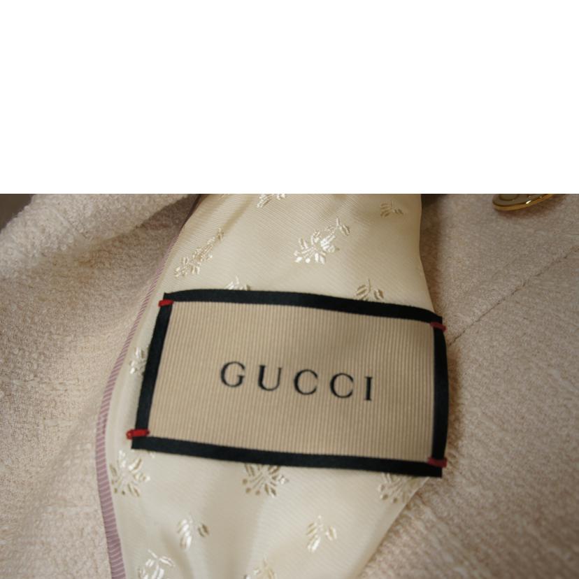 GUCCI グッチ/ゴールドベルトツイードコートピンクベージュ//Aランク/92