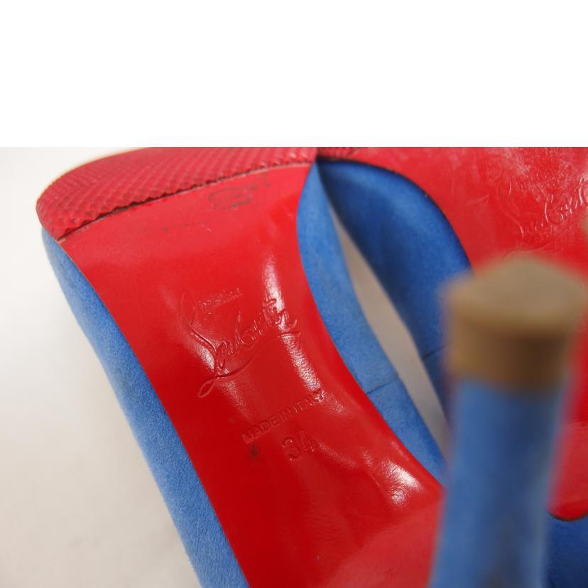 Christian　Louboutin クリスチャン　ルブタン/スエードレザーパンプス／ブルー／ベロア//Bランク/04