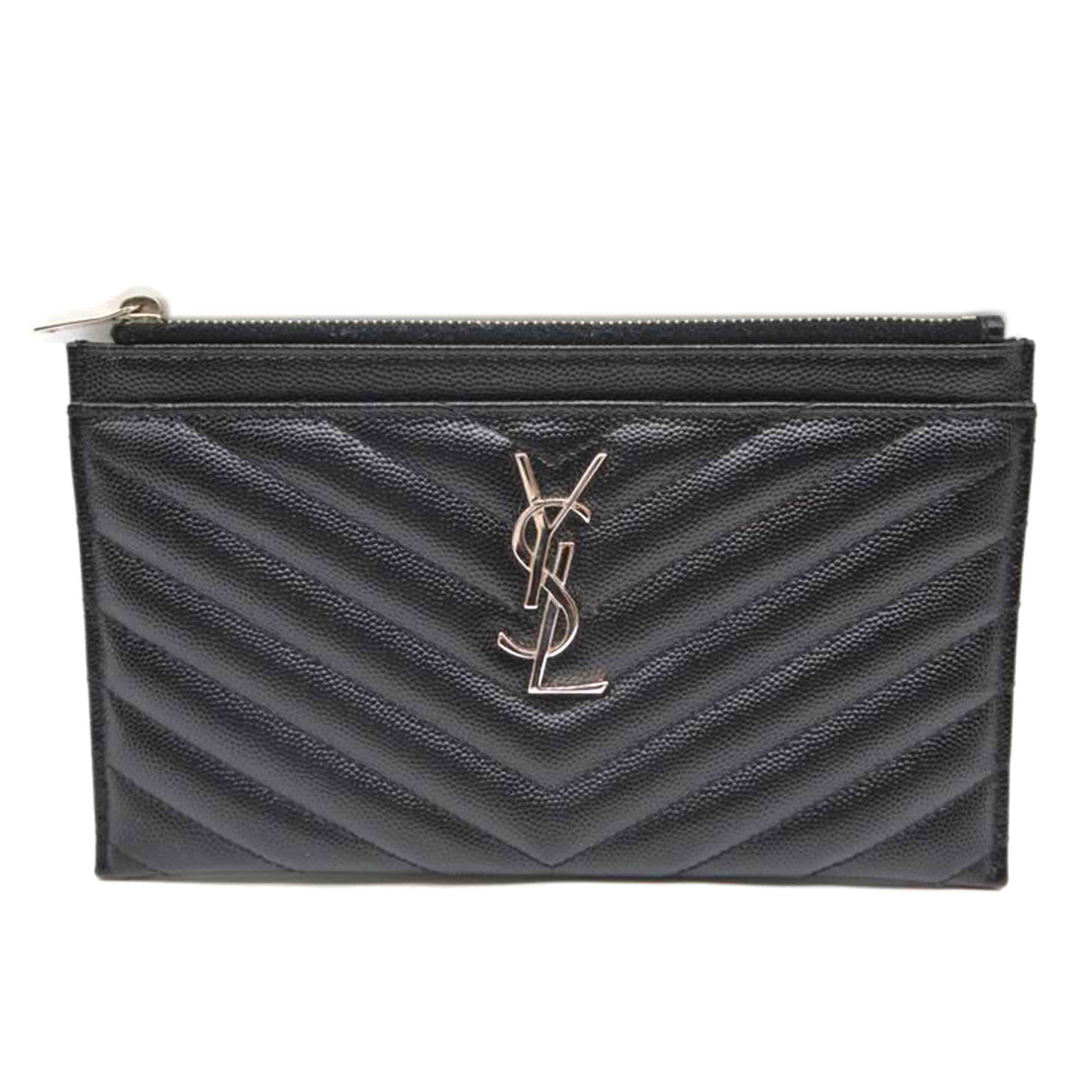 SAINT　LAURENT サンローラン/モノグラムキルティングレザーポーチ／ノワール/504922//021*/Aランク/89