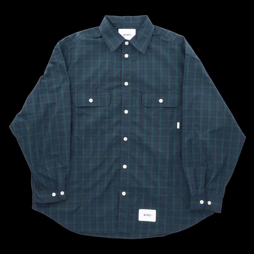WTAPS ダブルタップス/ブラックウォッチ柄ブロードシャツ／／グリーンxネイビー／入手困難／レア/251TQDT-SHM02//ABランク/24