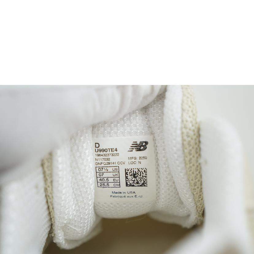 NB ニューバランス/NB　スニーカー　990／ベ－ジュ　25．5/U990TE4//Aランク/67