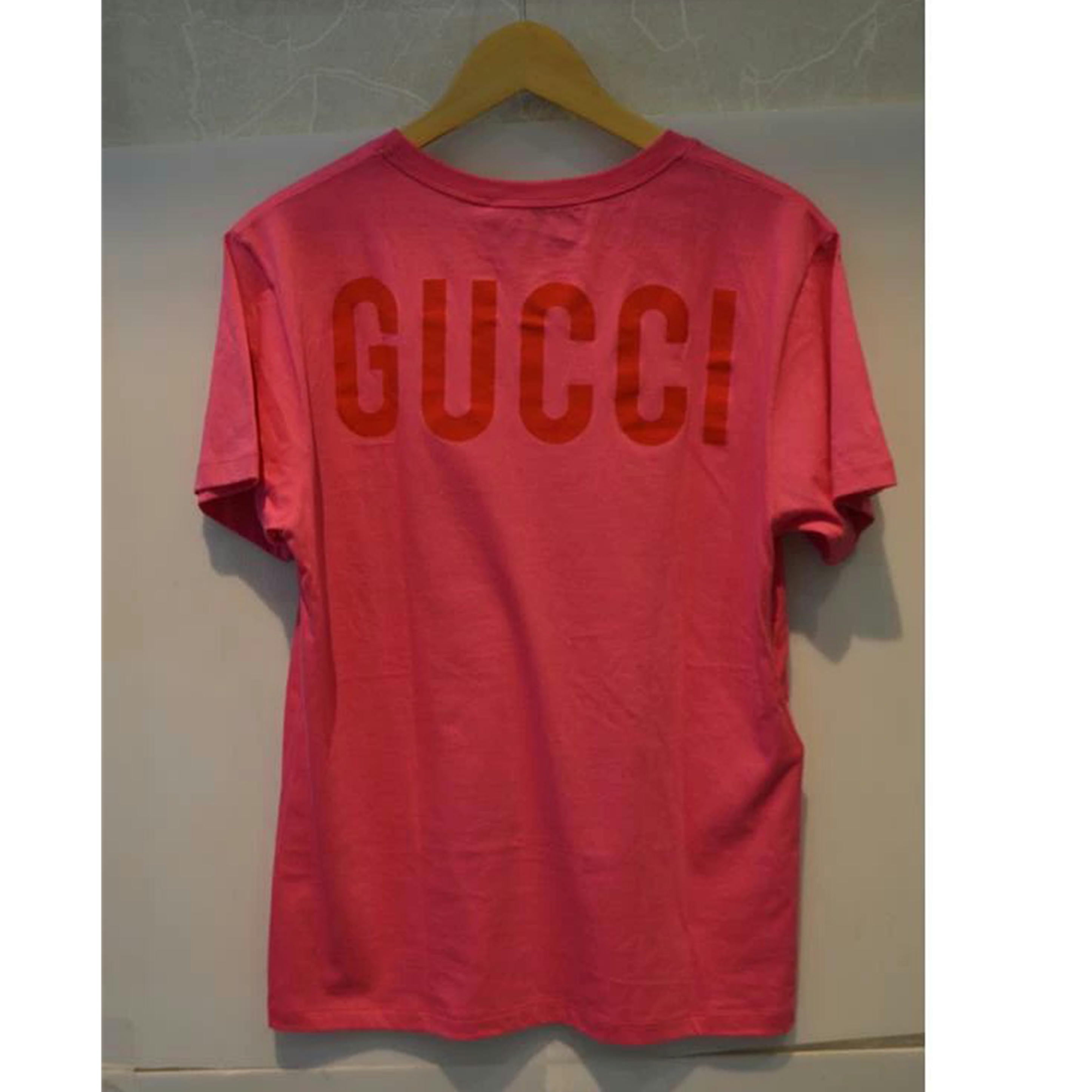 GUCCI グッチ/マニフェストロゴTシャツ／XSサイズ／ピンク/492347//Sランク/89