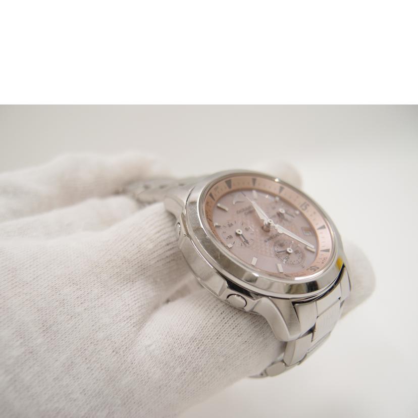 CASIO カシオ　腕時計　ピンク文字盤　ステンレス/オシアナス／クロノグラフ／電波ソーラー/OCW-10//501***/Bランク/69