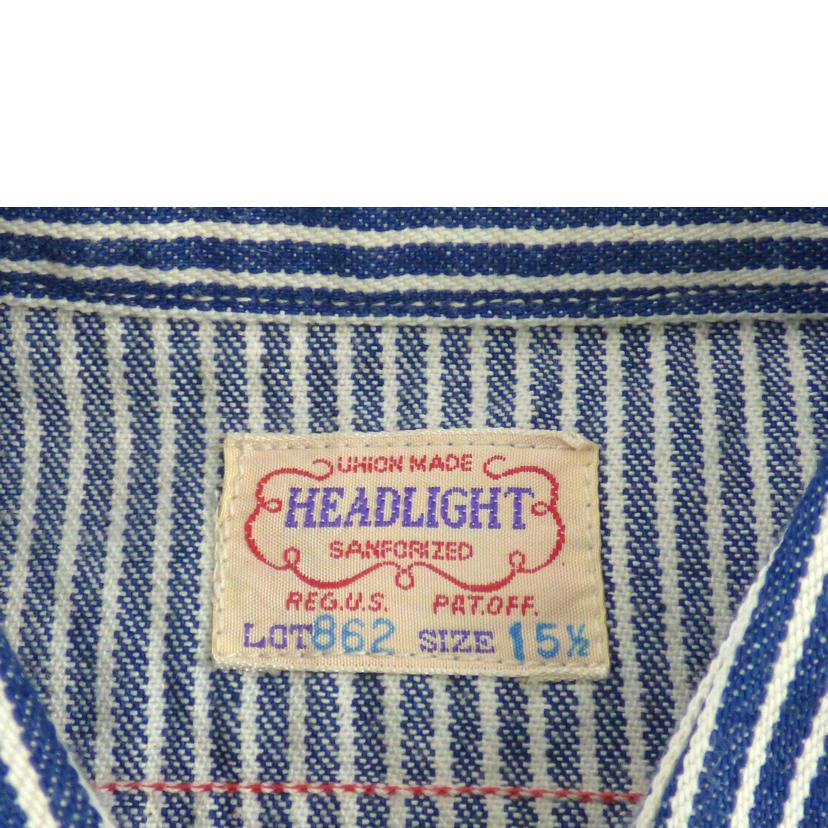 HEADLIGHT ヘッドライト/ヒッコリーストライプ長袖シャツ//Aランク/64