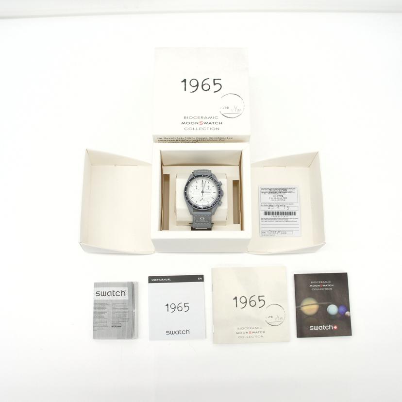 OMEGA×Swatch オメガ×スオッチ/バイオセラミックムーンスオッチ1965／クオーツ/S003M106//SAランク/94