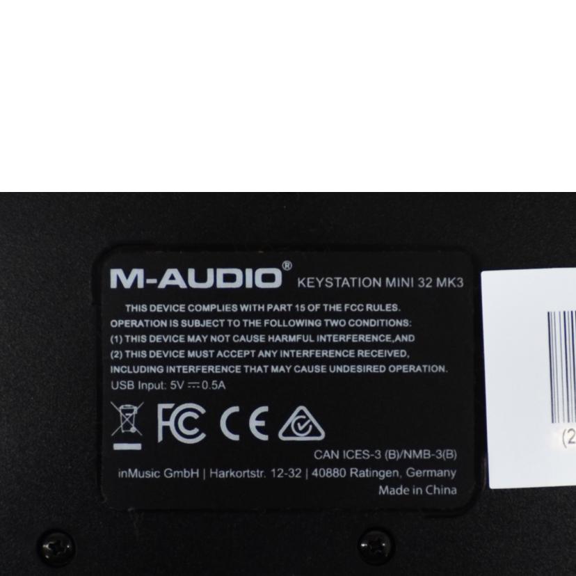 M－AUDIO M-オーディオ/midiキーボード/KEY STATION MINI32 MK3//ABランク/75
