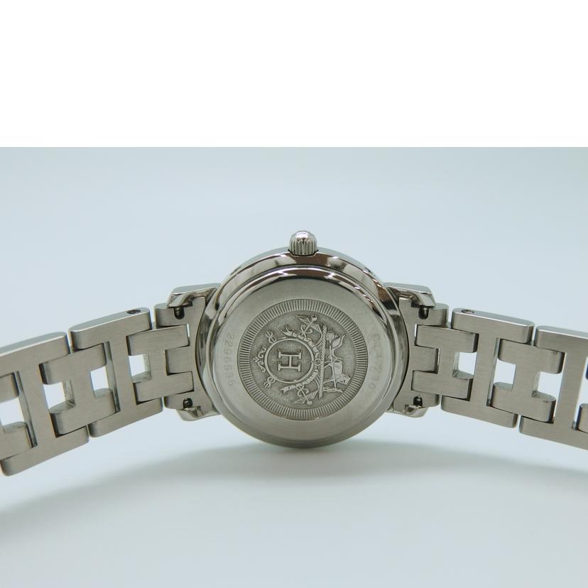 HERMES ｴﾙﾒｽ/クリッパー・ナクレ／ホワイトシェル／ベゼルダイヤ／クォーツ/CL4.230//229****/ABランク/82