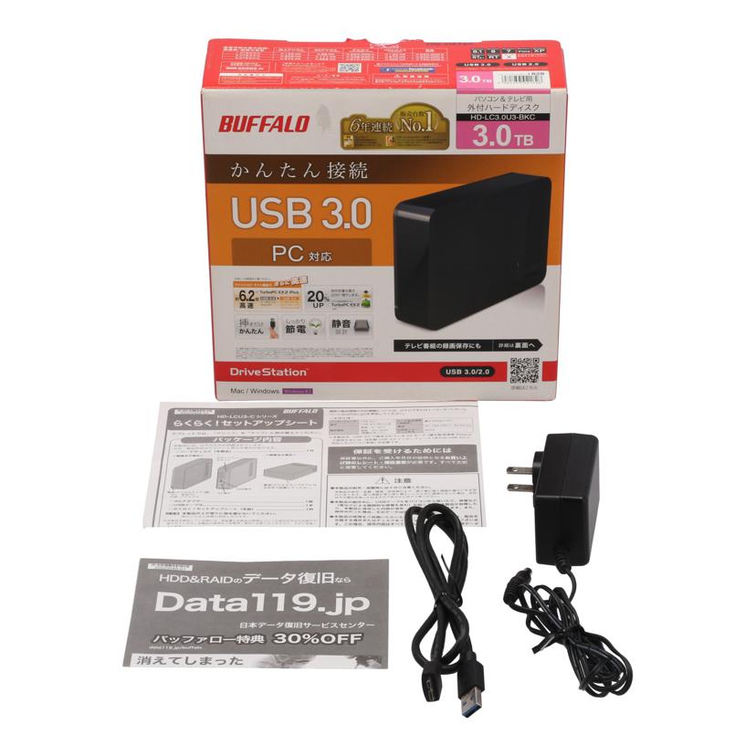 BUFFALO バッファロー　/外付HDD　3．0TB/HD-LC3.0U3-BKC//10218252147313/Bランク/24