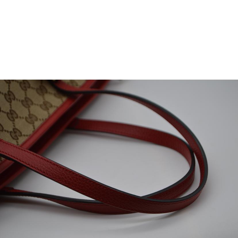 GUCCI グッチ/GGキャンバスレザートート／ルージュ/449242//495***/Aランク/89