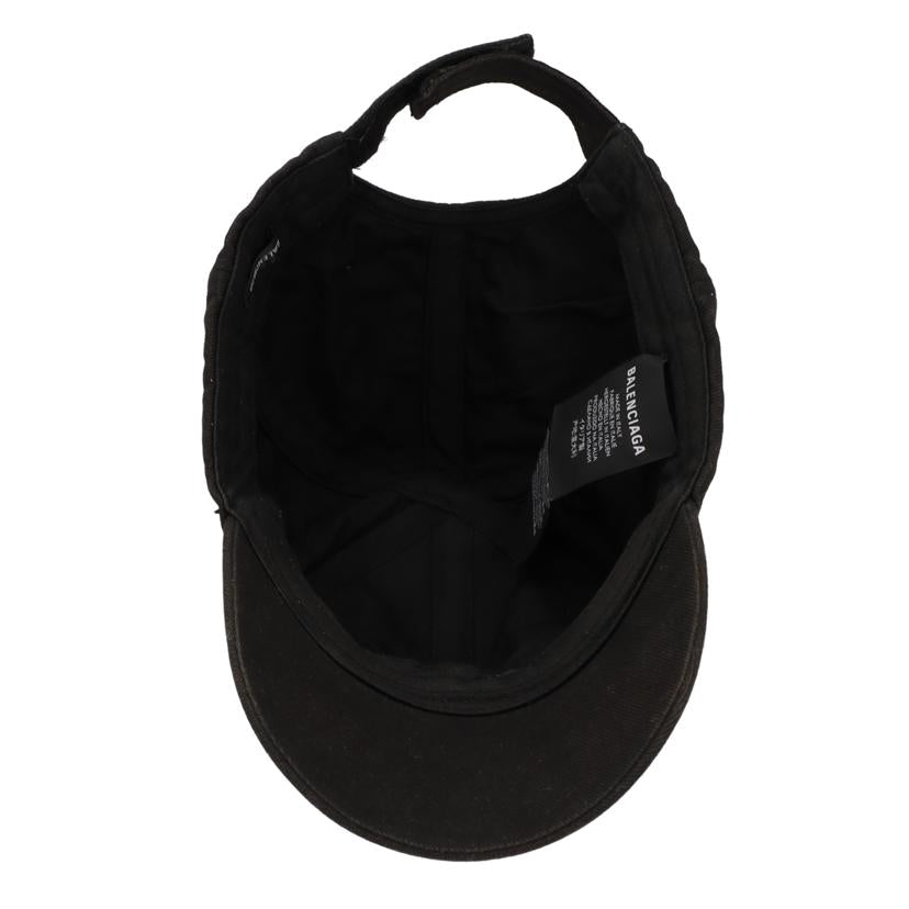 BALENCIAGA ブラック ベースボールキャップ　ハワイ正規店購入　Lサイズ バレンシアガ 黒キャップ Lサイズ （バレンシアガ BALENCIAGA