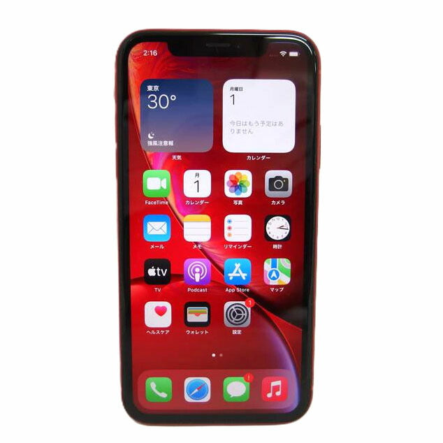 Aplle アップル/iPhone　XR／128GB／プロダクトレッド／SIMロックあり/MT0N2J/A//F4GXL00XKXLL/Bランク/04
