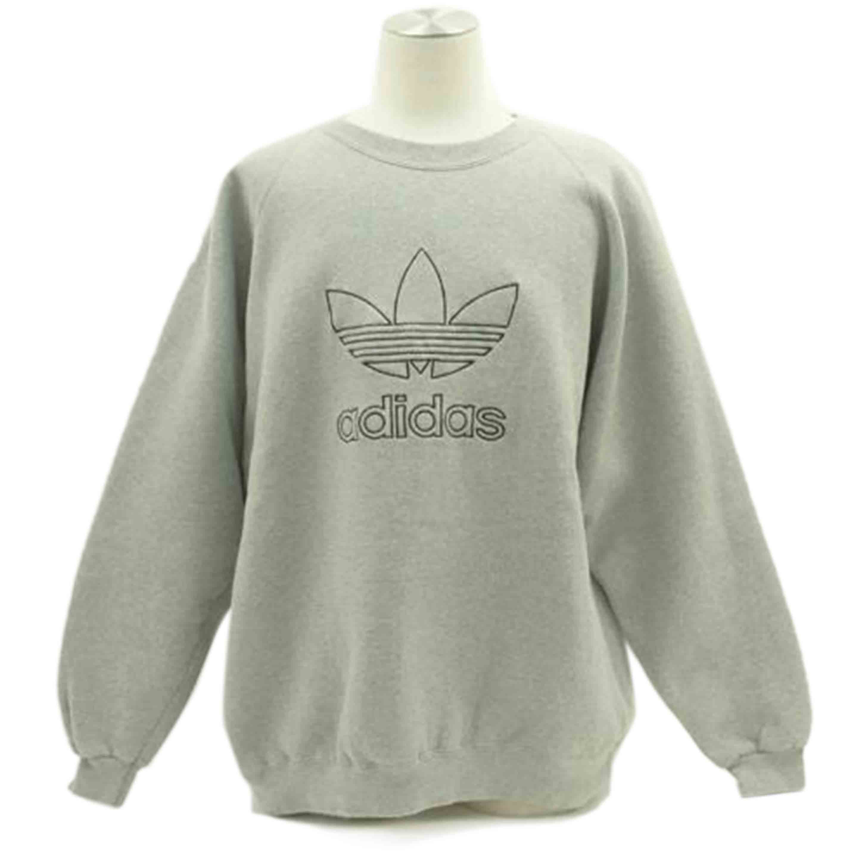 adidas アディダス/80s　クルーネック　トレーナー　スウェット　USA製／L／グレー//Bランク/01