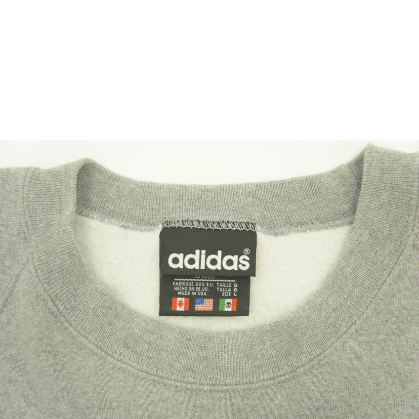 adidas アディダス/80s　クルーネック　トレーナー　スウェット　USA製／L／グレー//Bランク/01