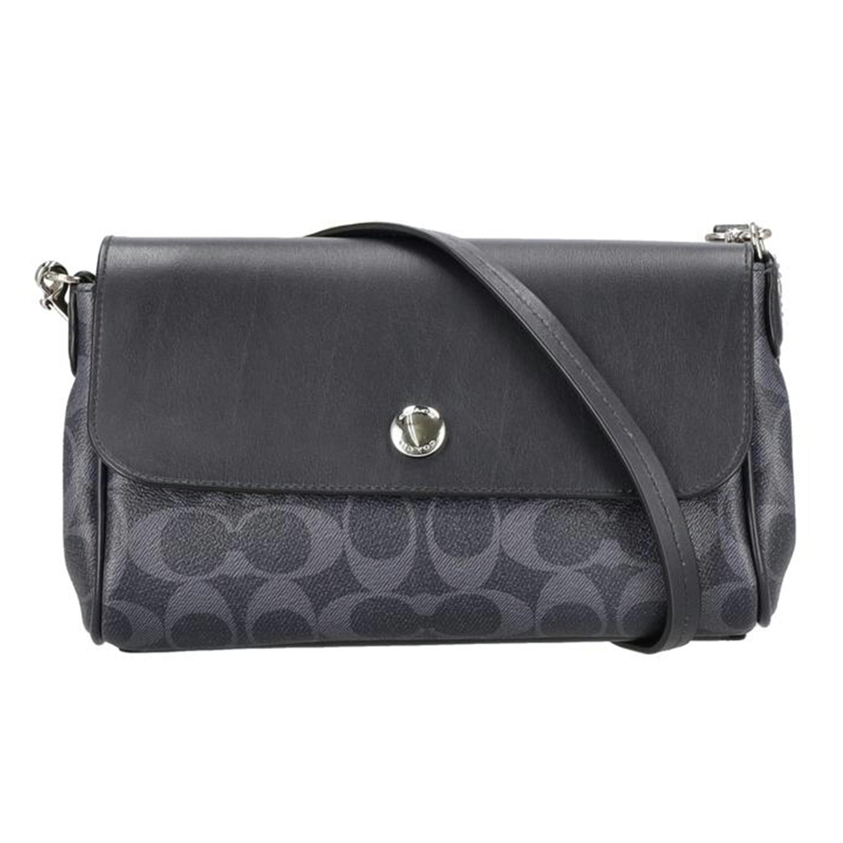 ⭐️極美品⭐️コーチ フライトバッグ ジョルダー レザー シグネチャー ブラック 黒 COACH コーチ ショルダーバッグ シグネチャー ブラック/グレー