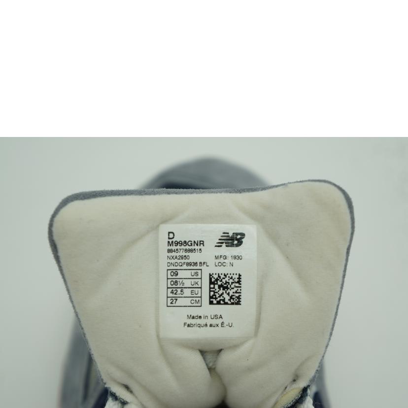 new　balance ニューバランス/998／グレーネイビーレッド/M998GNR//SAランク/75