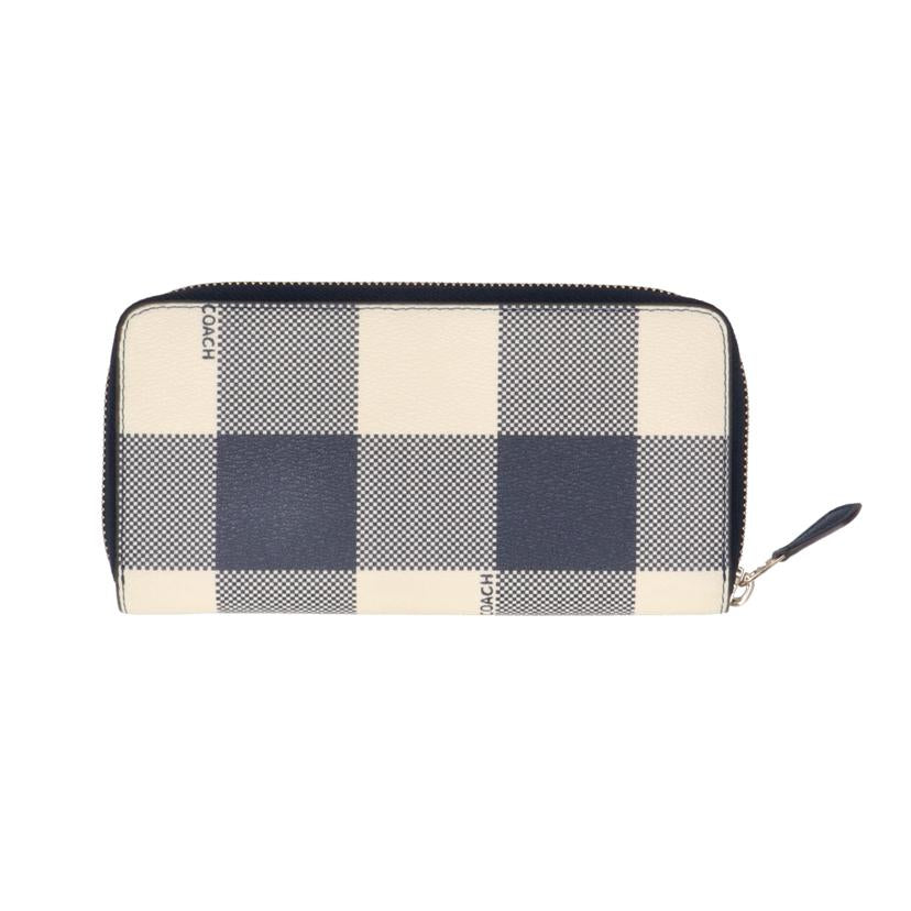 COACH コーチ/バフプレイドジップパターンジップウォレット/F25966//M17**/Aランク/09