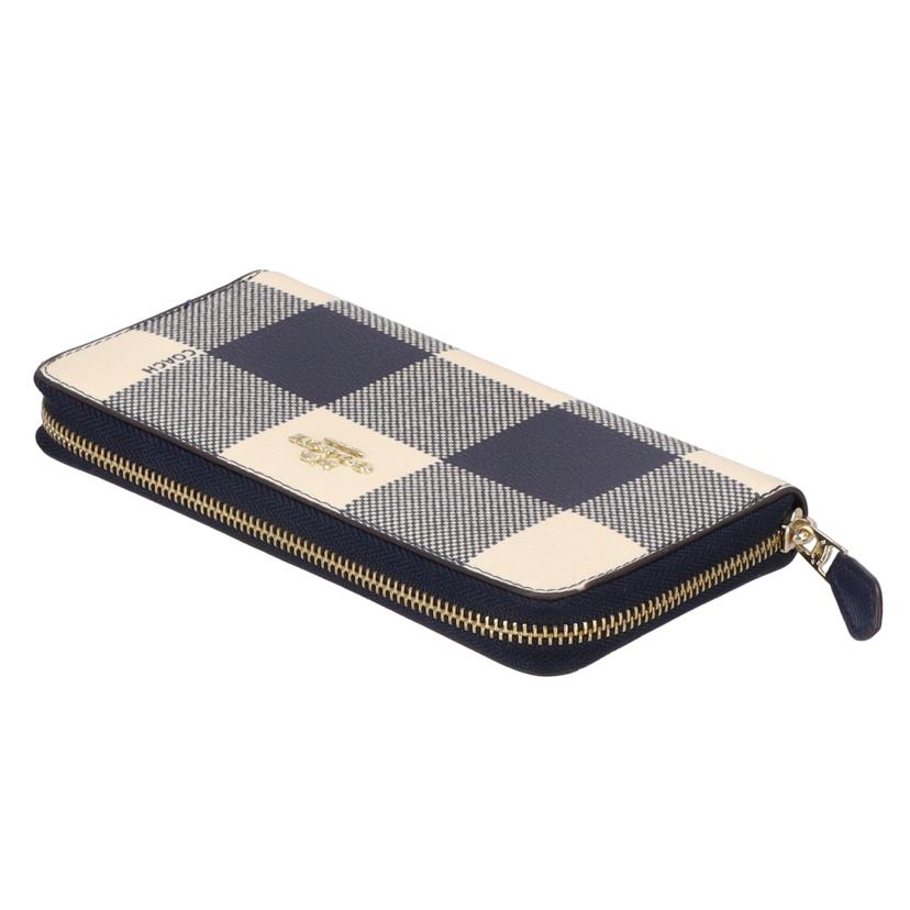 COACH コーチ/バフプレイドジップパターンジップウォレット/F25966//M17**/Aランク/09