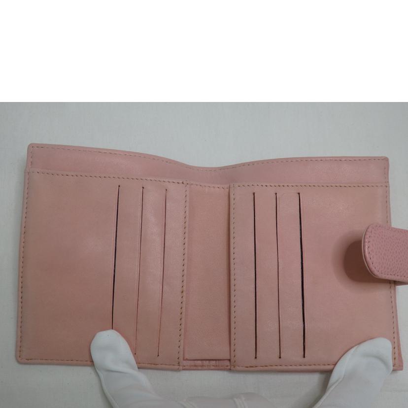 CHANEL/マトラッセキャビアスキンダブルホック財布／ピンク/A13496//920****/ABランク/84