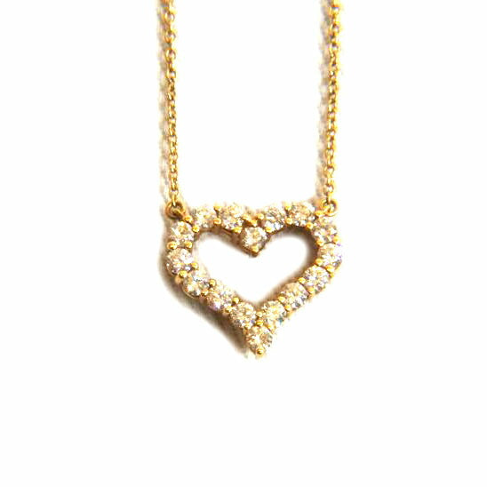 TIFFANY＆Co． ティファニー/750センチメンタルハートスモールダイヤネックレス／K18YG//Aランク/92