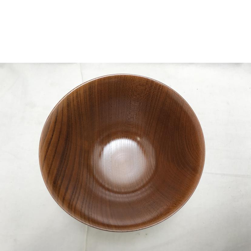 山田平安堂 ヤマダヘイアンドウ/大椀　欅平筋　すり漆　/33-024//Aランク/51