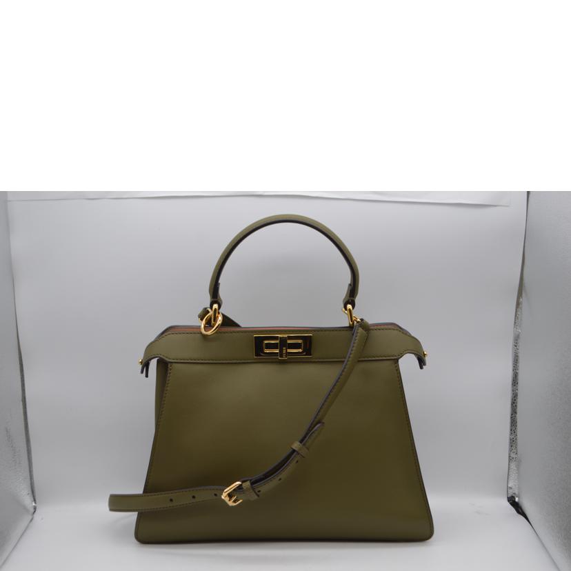 FENDI　 フェンディ/ピーカブーアイシーユーミディアム／ナッパレザー／カーキ/8BN321  //A6V***********/Aランク/89