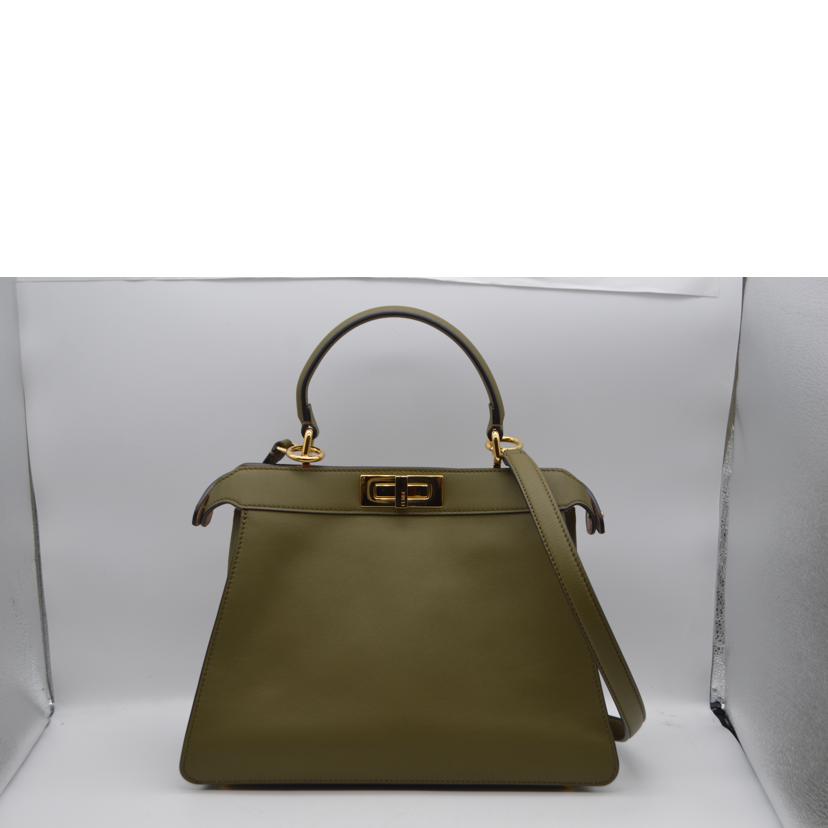 FENDI　 フェンディ/ピーカブーアイシーユーミディアム／ナッパレザー／カーキ/8BN321  //A6V***********/Aランク/89