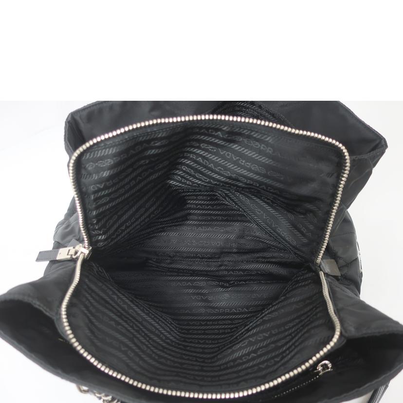 PRADA プラダ/ナイロン　キルティングチェーンショルダーバッグ　ブラック//ABランク/65