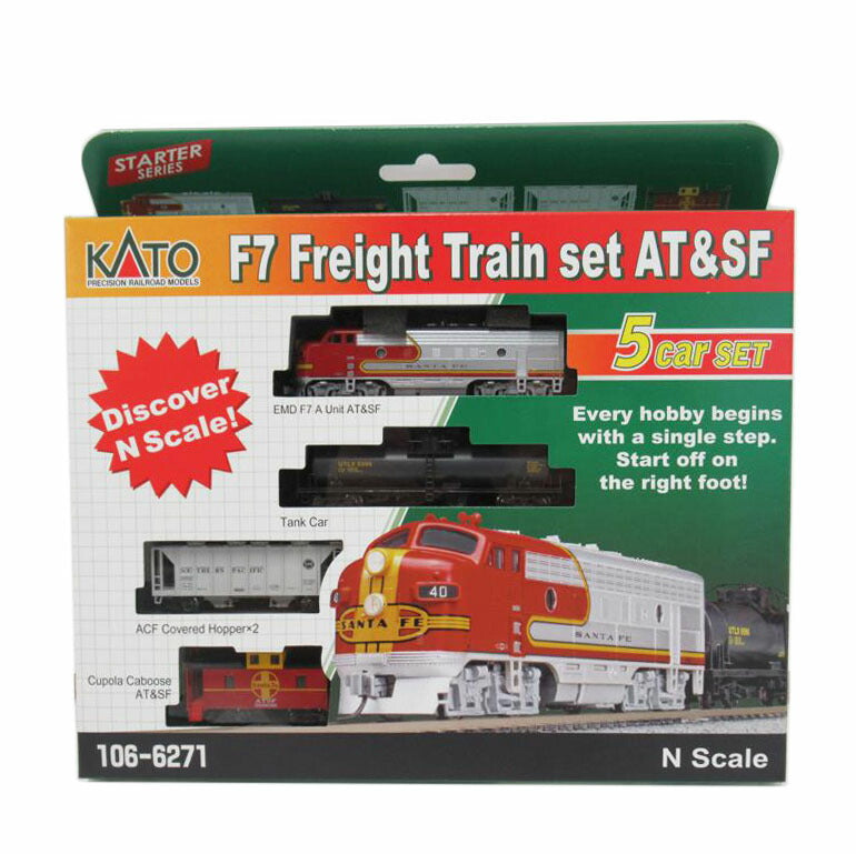 KATO　USA/Nゲージ／F7貨物列車セット　AT＆SF/106-6271//SAランク/63
