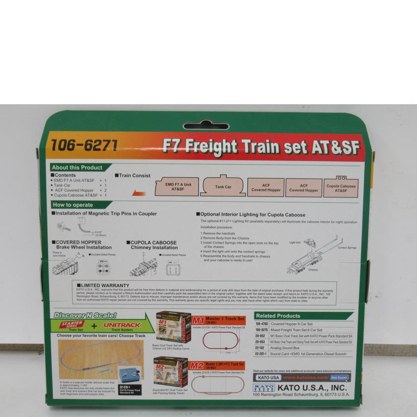 KATO　USA/Nゲージ／F7貨物列車セット　AT＆SF/106-6271//SAランク/63