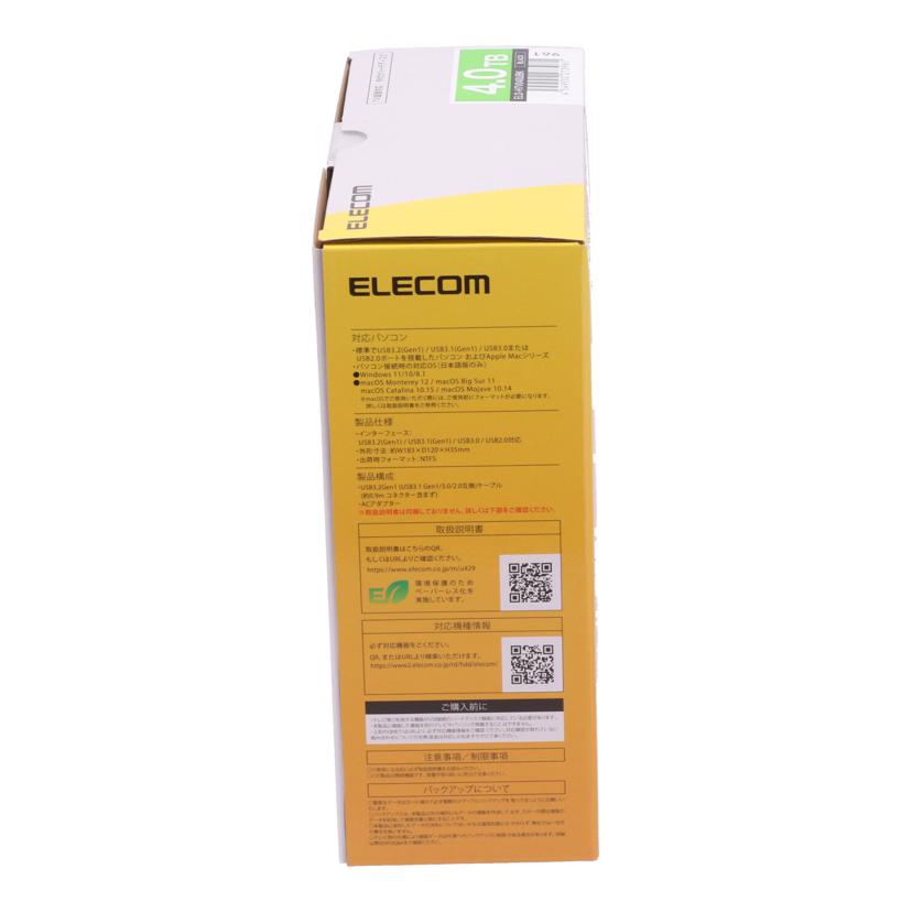 ELECOM エレコム　/外付けHDD　4TB未使用/ELD-HTV040UBK//257F01528052W1/Sランク/70