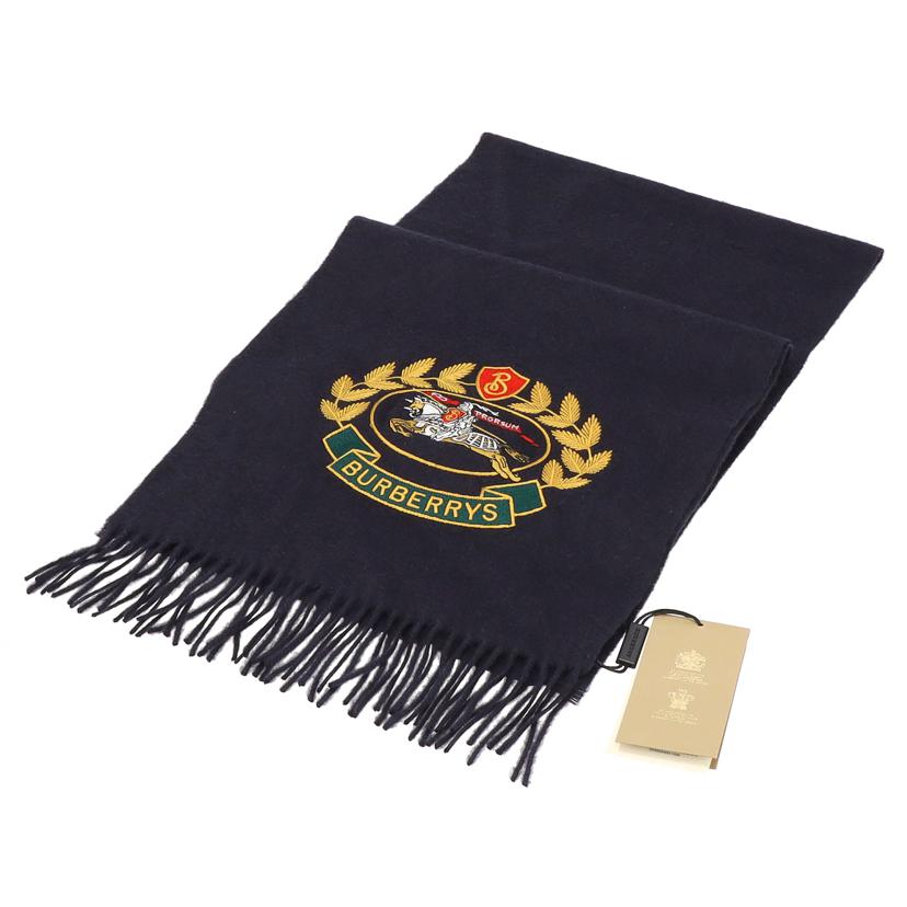 BURBERRY バーバリー/アーカイブロゴカシミヤ100％マフラー/ネイビー/4075222//SAランク/24