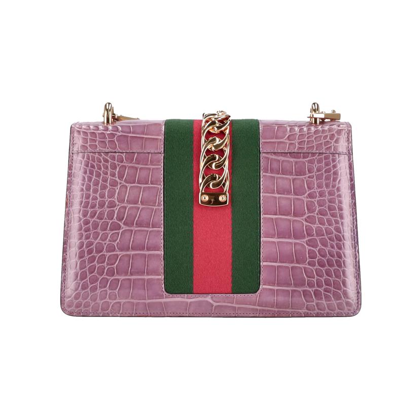 GUCCI　 グッチ/シルヴィクロコダイルシェリーラインショルダー　/524405//000***/SAランク/75