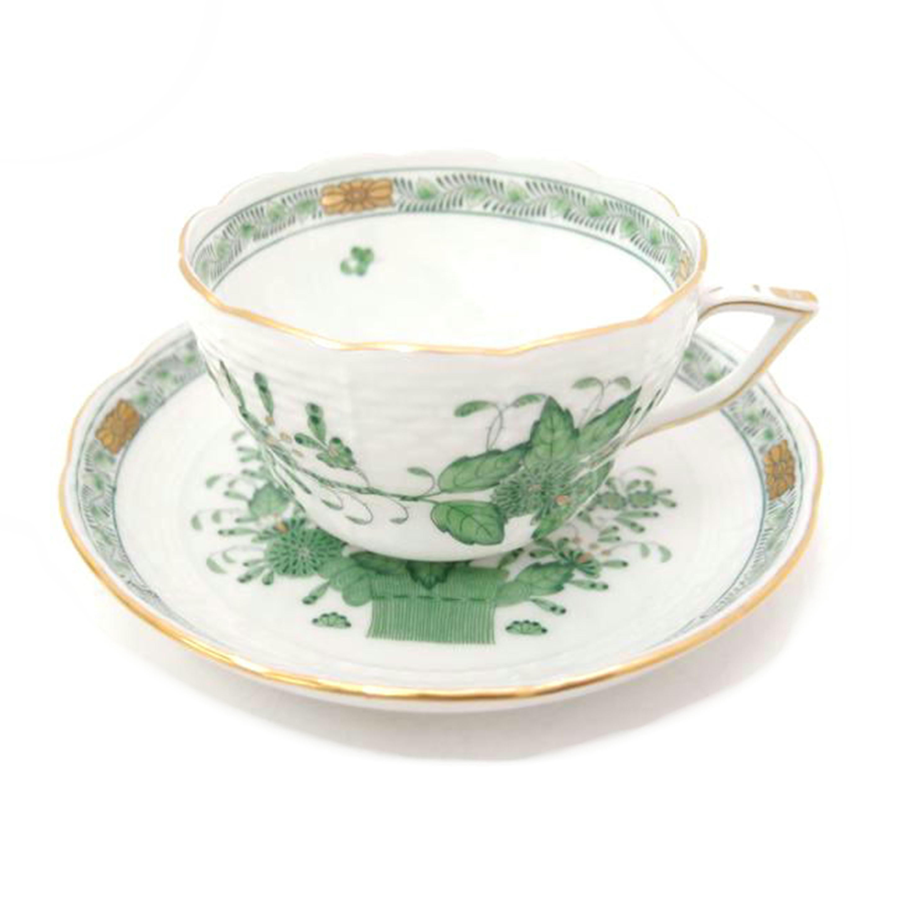 ヘレンド/ヘレンド　アポニーグリーン　カップ＆ソーサー//Aランク/69