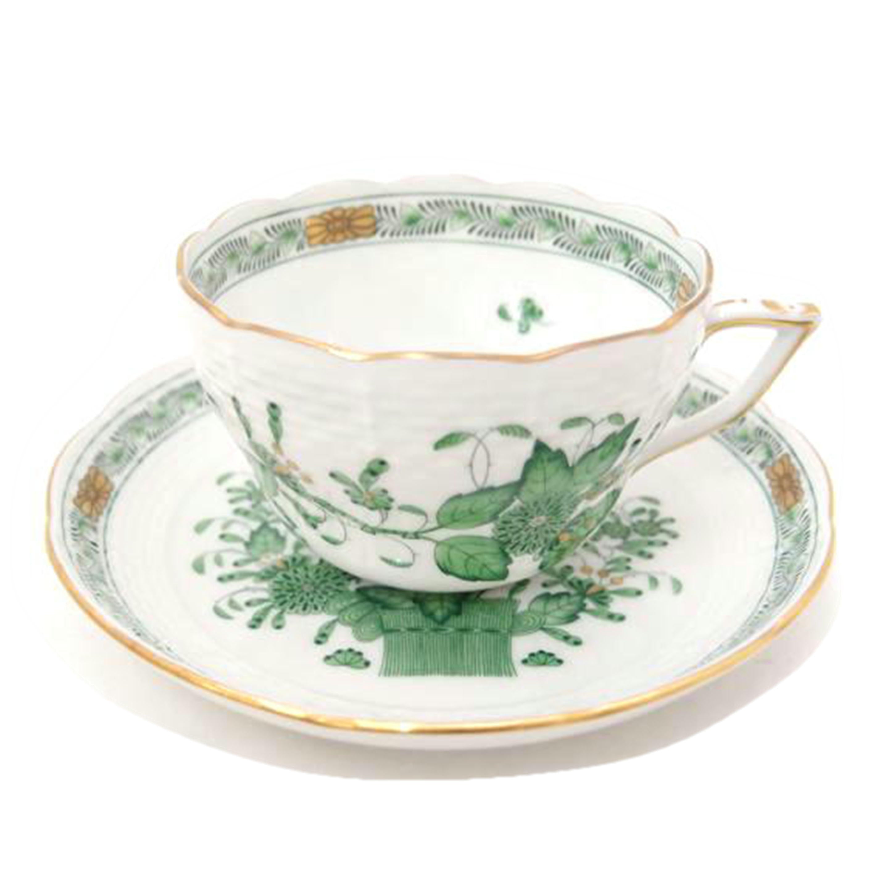ヘレンド/ヘレンド　アポニーグリーン　カップ＆ソーサー//Aランク/69